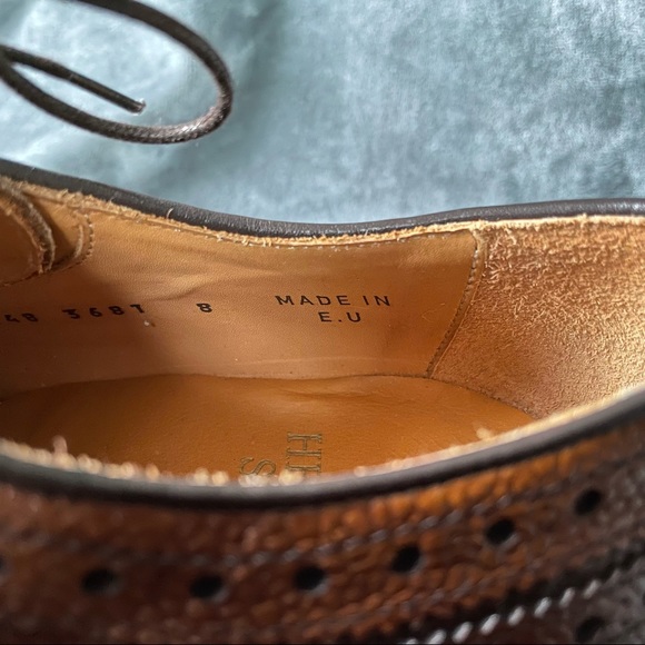 Herring Shoes - Mens Leather Wingtip Brogue Dress Shoes - Goodyear Welted - Picture 5 of 11